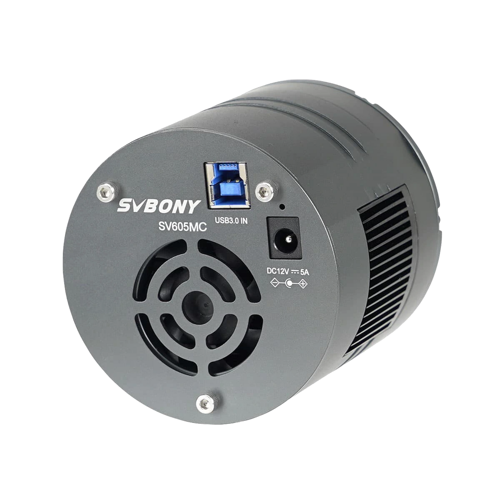 Svbony SV605MC  device with USB port and power connection on a white background