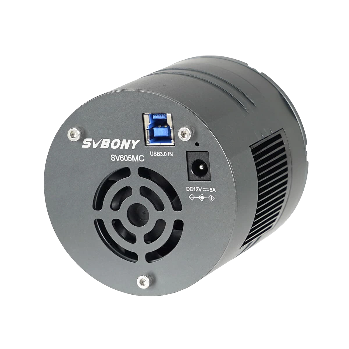 Svbony SV605MC  device with USB port and power connection on a white background