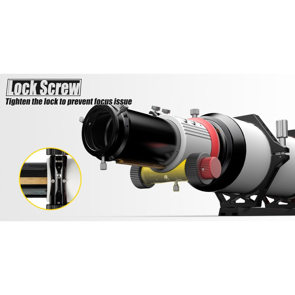 Telescope with lock screw feature on a white background