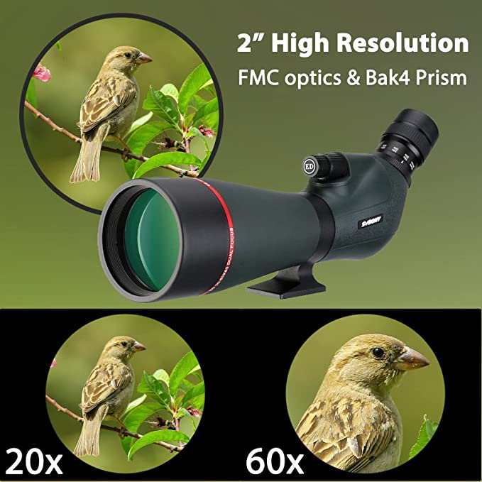 SVBONY SV406P 80ED Spotting Scope with SC001 2MP WiFi Camera & SA402 Camera Tripod