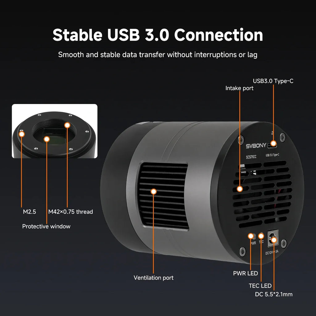 Technical diagram of a device with labeled parts on a black background