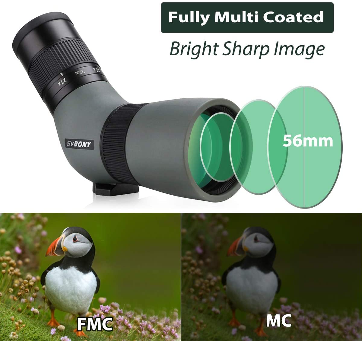 SVBONY SV410 Spotting Scope, 9-27×56 ED FMC