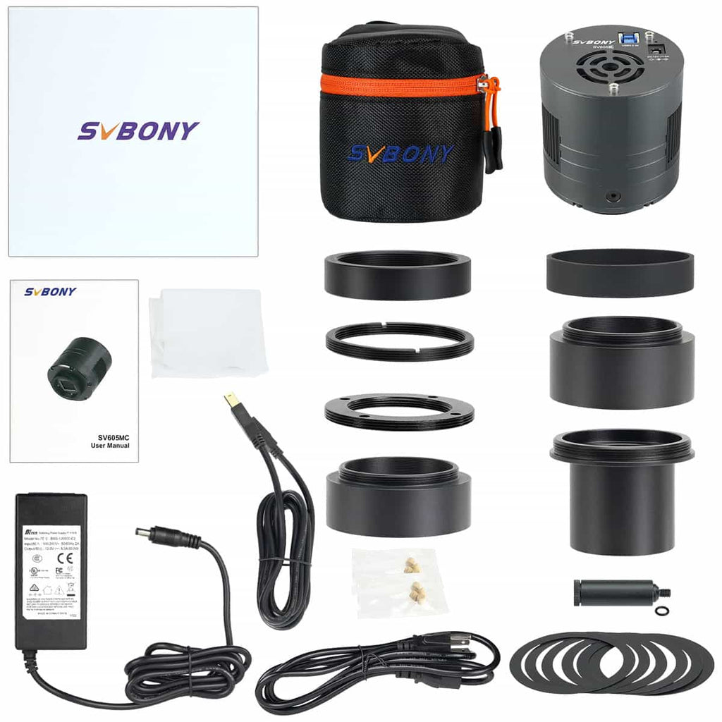 Svbony SV605MC  accessories set on a white background