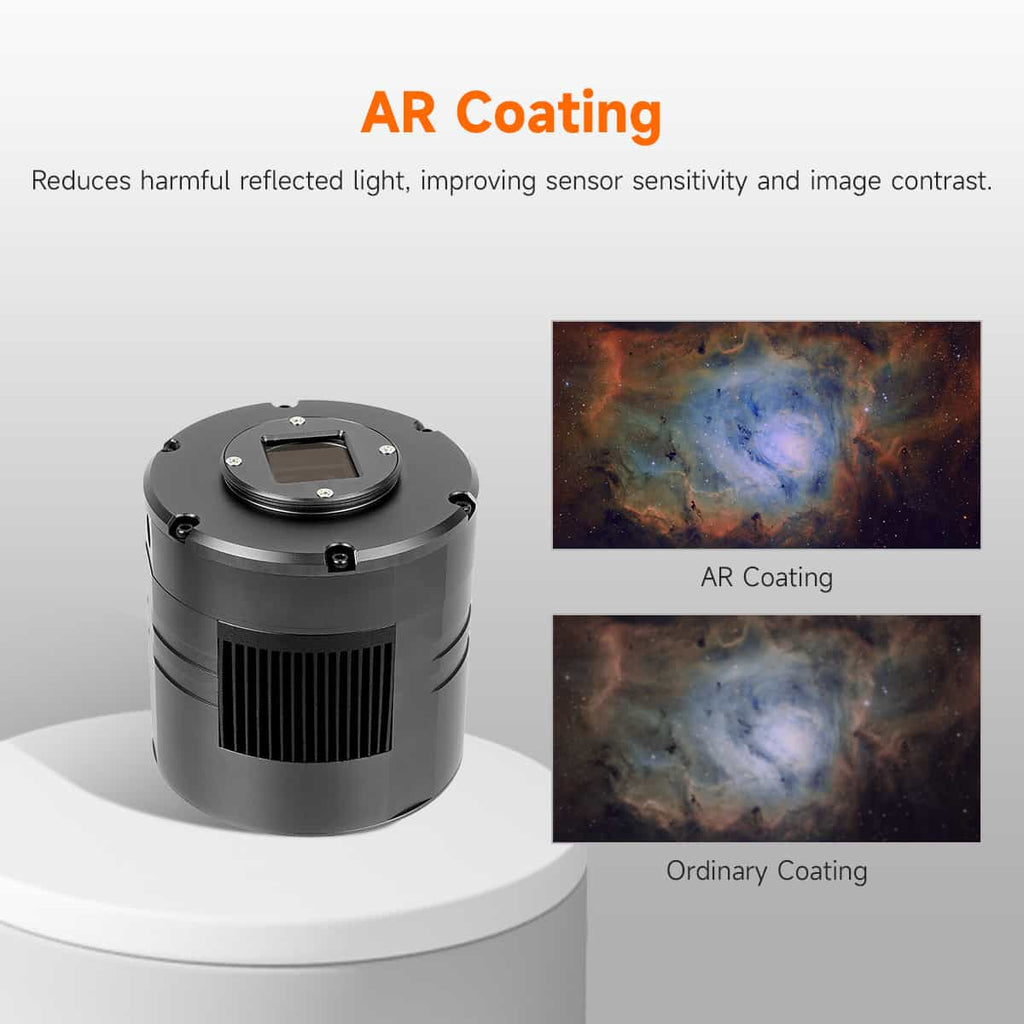 SV405CC Cooled Colour OSC Camera  with AR coating feature on a white background