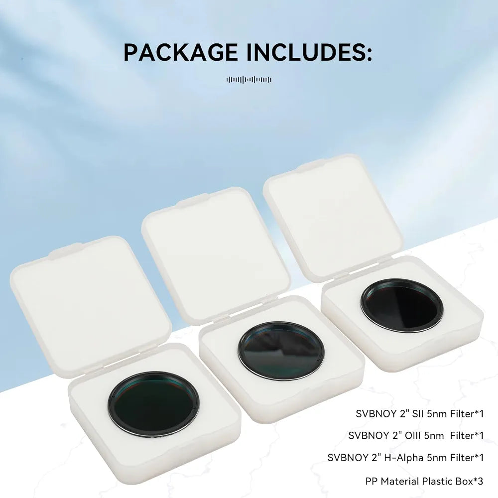SVBONY SV227 2" SHO 5nm Narrowband Filter Set – Ultimate Hubble Palette Imaging Kit