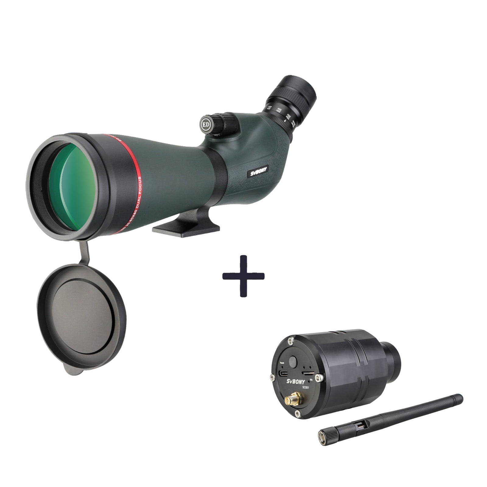 SVBONY SV406P 80ED Spotting Scope with SC001 2MP WiFi Camera & SA402 Camera Tripod